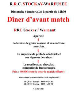 Dimanche 8 janvier 2023 Dîner d'Avant Match contre Warnant @ Stade RRC Stockay Warfusée | Saint-Georges-sur-Meuse | Région Wallonne | Belgique